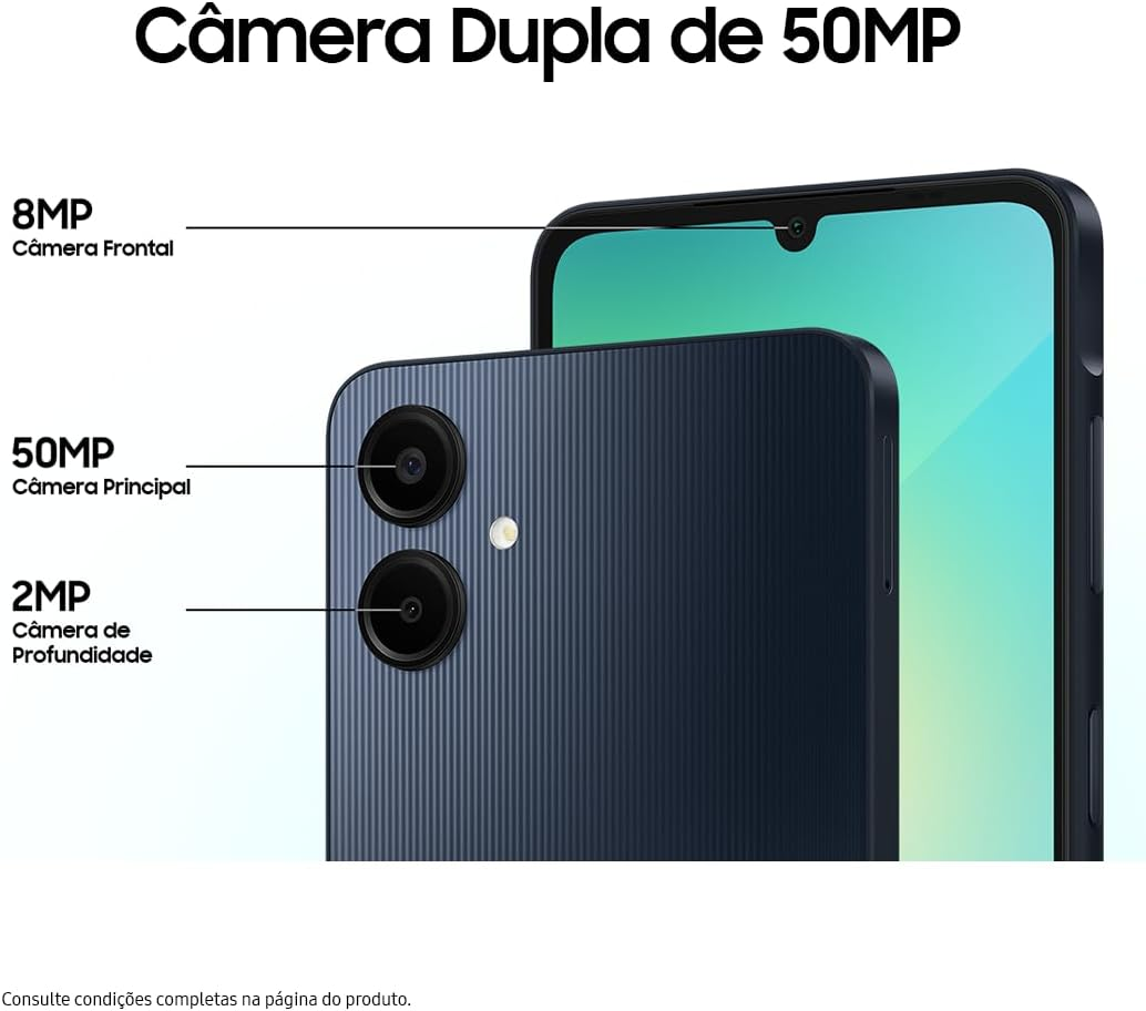 Câmeras traseiras e frontal do Galaxy A06