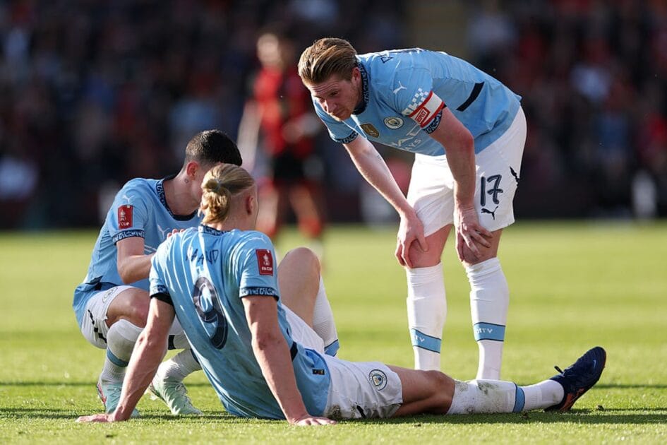 Erling Haaland do Manchester City é afetado por lesão no tornozelo
