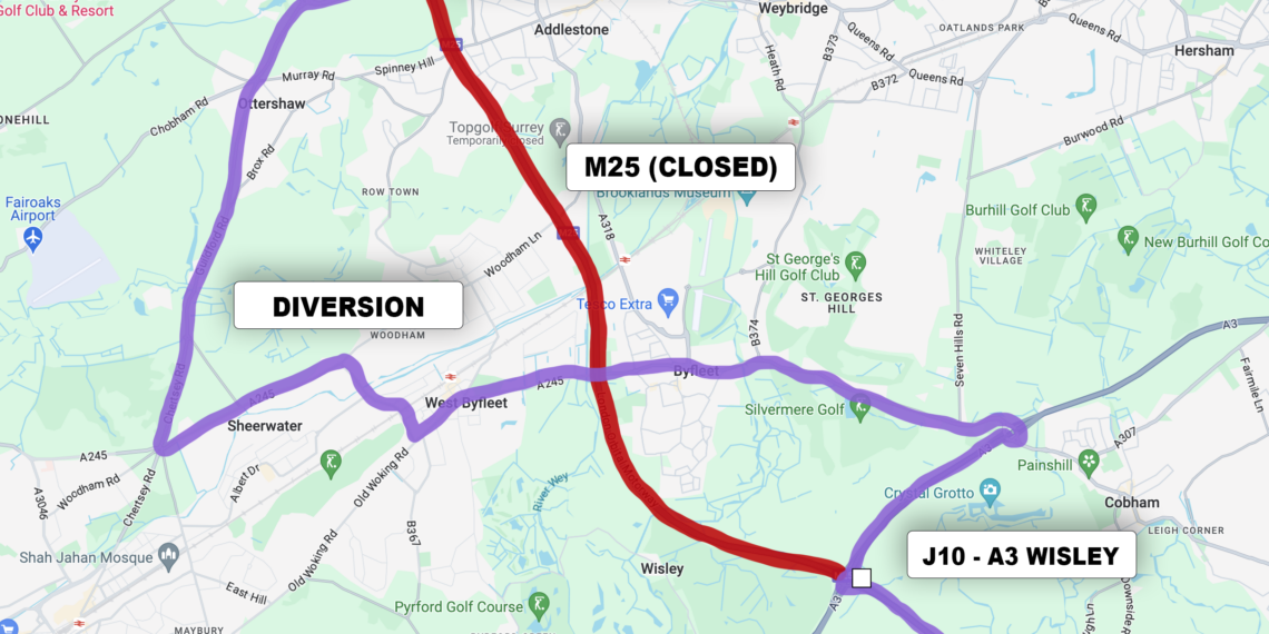 Motoristas serão afetados porque a seção M25 deve fechar neste fim de semana