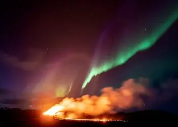 Northern Lights shine over Iceland