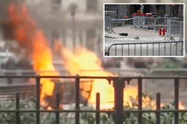 Homem ateia fogo a si mesmo em protesto fora do