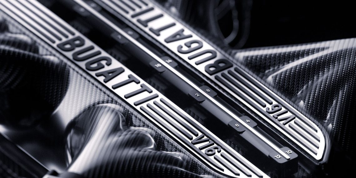 Novo hipercarro da Bugatti tem motor V16 naturalmente aspirado de um metro de comprimento