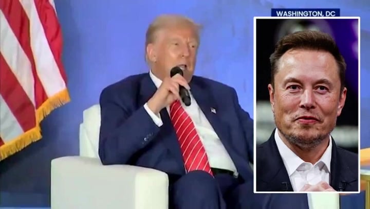 Moms for Liberty crowd laughs as Trump mockingly impersonates ally Elon Musk