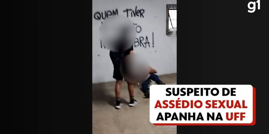 Preso e agredido na UFF acusado de assédio sexual, homem é liberado, volta à universidade e apanha de novo; VÍDEO - G1